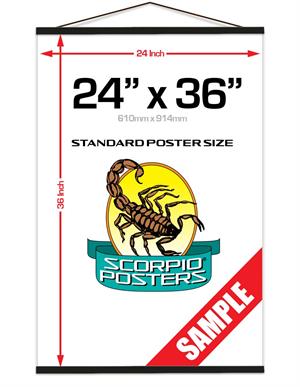 24" Pine Wood Poster Hanger - Black 24" Pine Wood Poster Hanger - Black Image